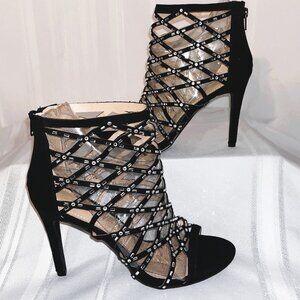 DREAM PAIRS Strappy Stiletto Rhinestone Ankle High Sandals NEW Size 9 New!